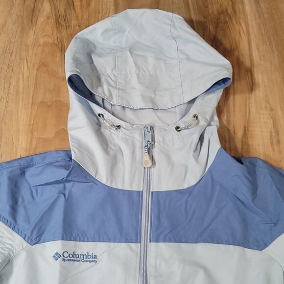 ☔️🔹️Columbia Blue Evolution Valley Two-Tone Zippered Jacket w/Hood Small - Picture 5 of 14